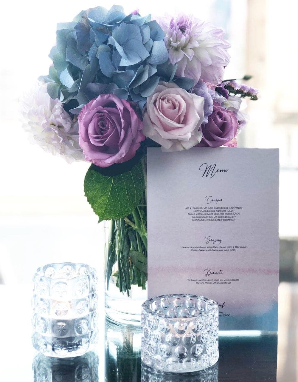 Corporate event table centrepiece